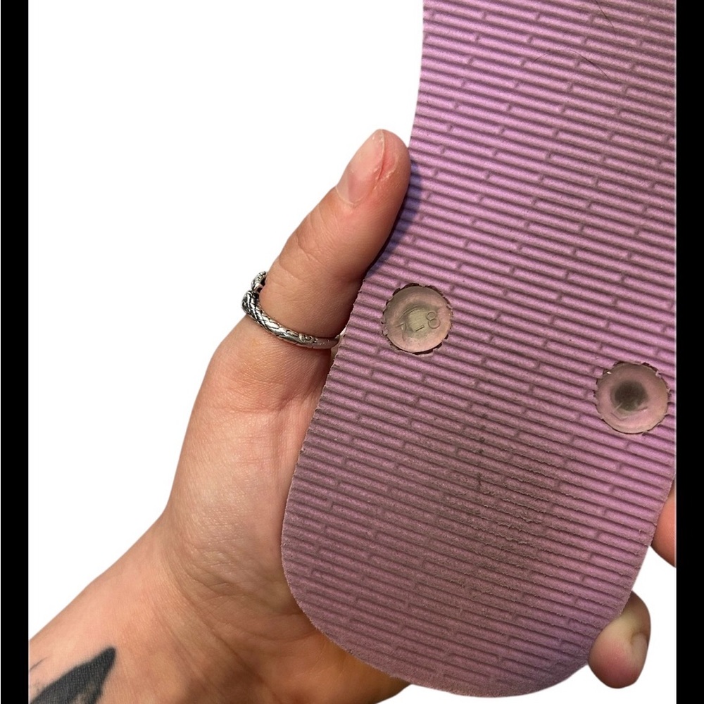 Vera Bradley Purple Blue Palm Floral Tropical Flip Flops Size 7/8 - Picture 5 of 5